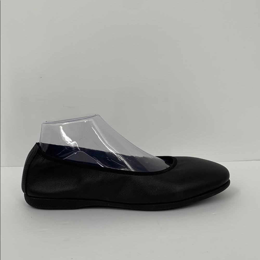 hotter Black Leather Ballet Flat